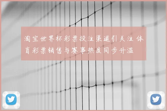 淘宝世界杯彩票投注渠道引关注 体育彩票销售与赛事热度同步升温